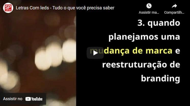 video letra caixa leds